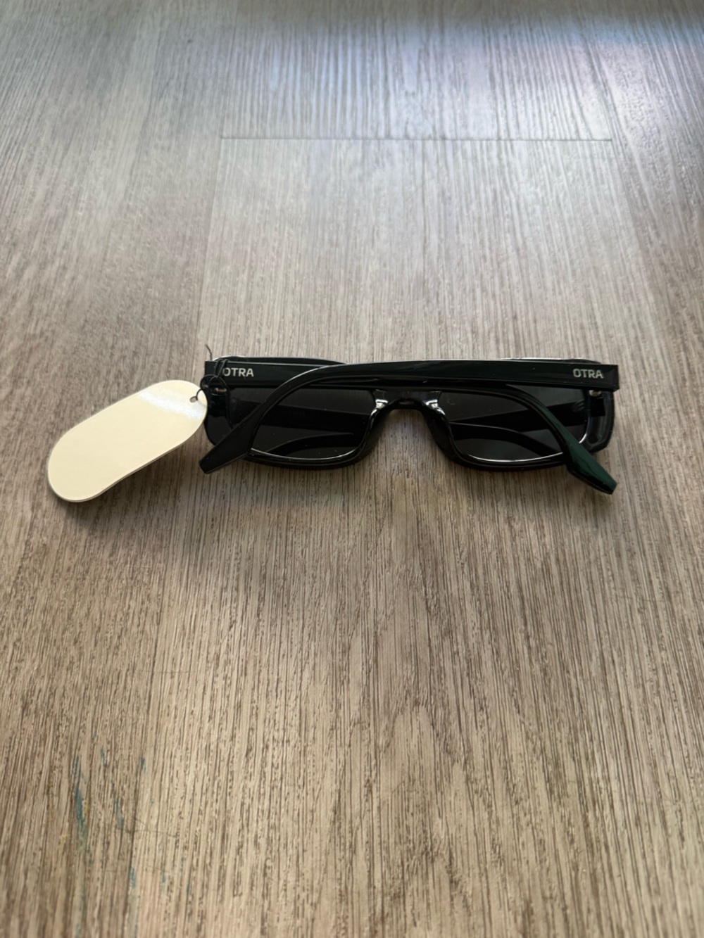 otra daisy black small rectangular retro modern 90's sunglasses eyewear NEW - Picture 3 of 4